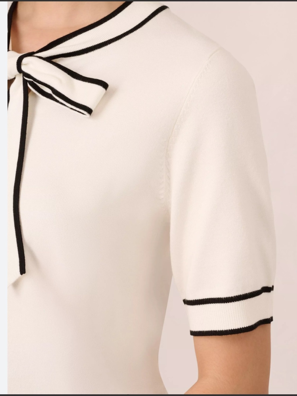 Adrianna Papell Bow-Tie Short Sleeve Knit Top - Picture 5 of 16